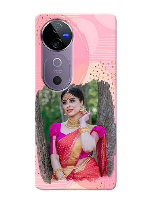 Custom Vivo V40 5G Phone Covers for Girls: Gold Glitter Splash Design