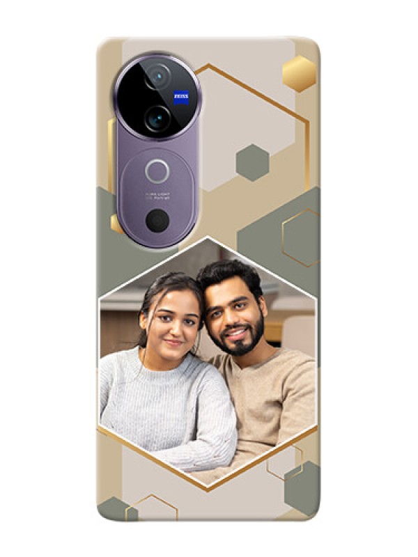 Custom Vivo V40 5G Photo Printing on Case with Stylish Hexagon Pattern Design