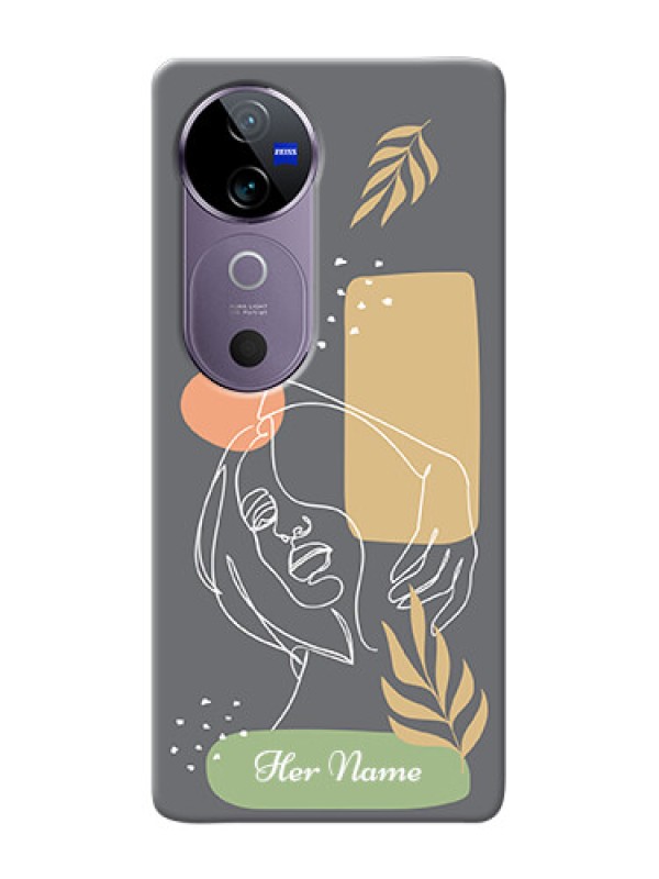 Custom Vivo V40 5G Custom Phone Case with Gazing Woman line art Design