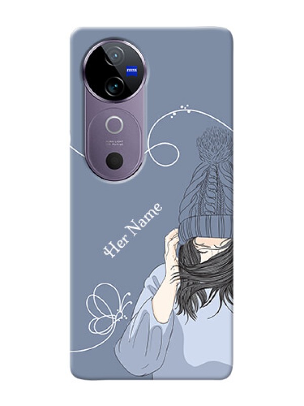 Custom Vivo V40 5G Custom Mobile Case with Girl in winter outfit Design
