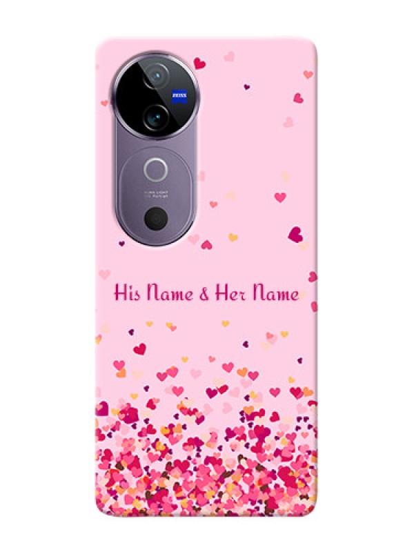 Custom Vivo V40 5G Photo Printing on Case with Floating Hearts Design