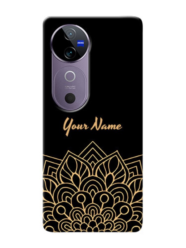 Custom Vivo V40 5G Custom Phone Case with Golden mandala Design