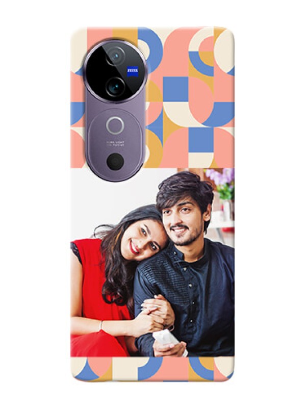 Custom Vivo V40 5G Photo Printing on Case with Semicircle Maze Pattern Design