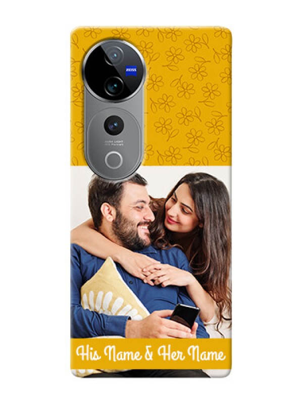 Custom Vivo V40 Pro 5G mobile phone covers: Yellow Floral Design