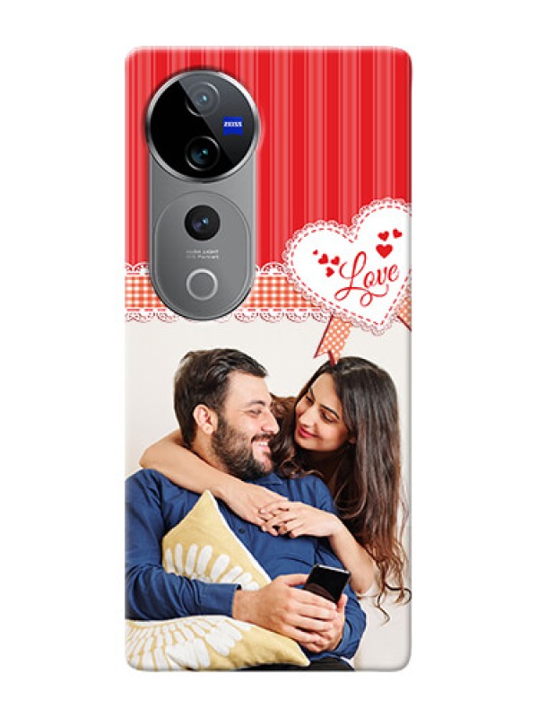 Custom Vivo V40 Pro 5G phone cases online: Red Love Pattern Design