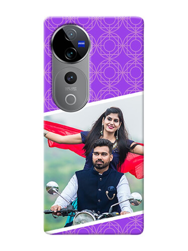 Custom Vivo V40 Pro 5G mobile back covers online: violet Pattern Design