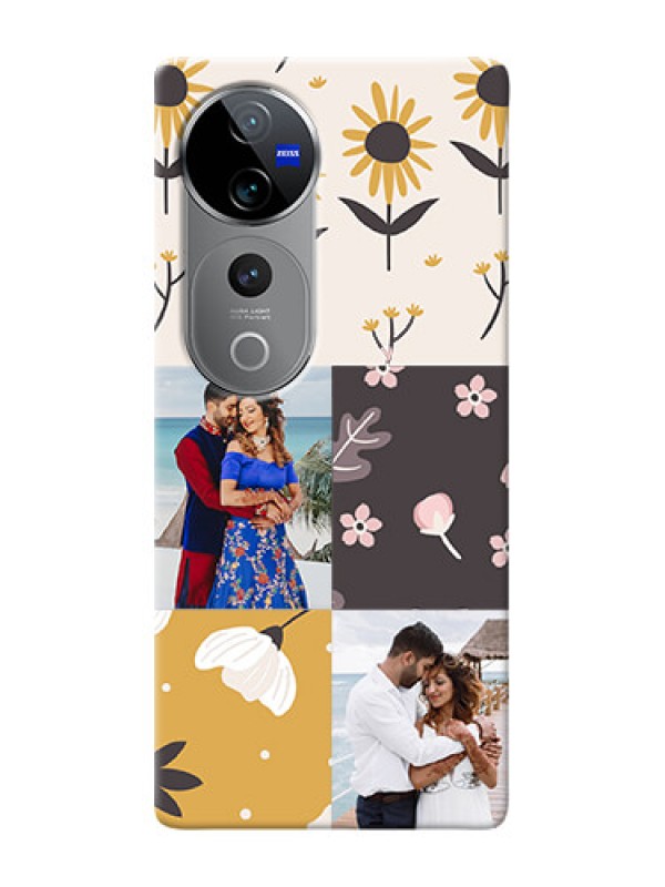 Custom Vivo V40 Pro 5G phone cases online: 3 Images with Floral Design