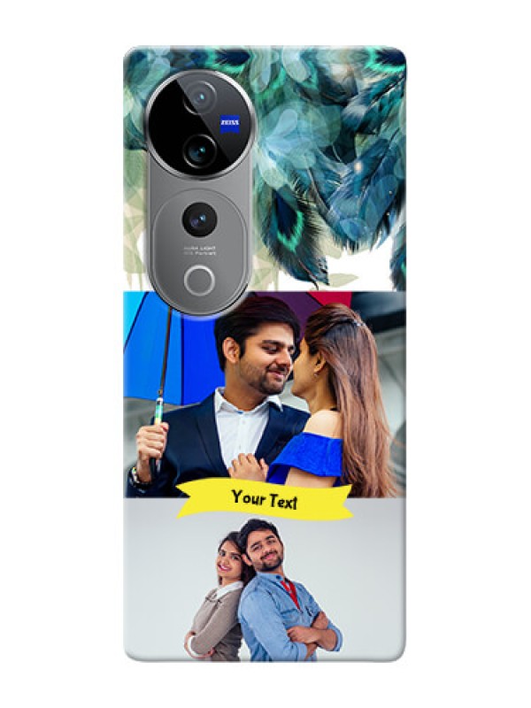 Custom Vivo V40 Pro 5G Phone Cases: Image with Boho Peacock Feather Design