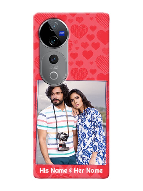 Custom Vivo V40 Pro 5G Mobile Back Covers: with Red Heart Symbols Design
