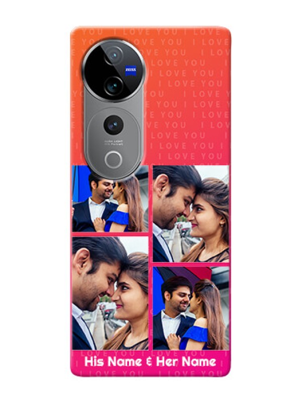 Custom Vivo V40 Pro 5G custom back covers: I Love You Pink Design