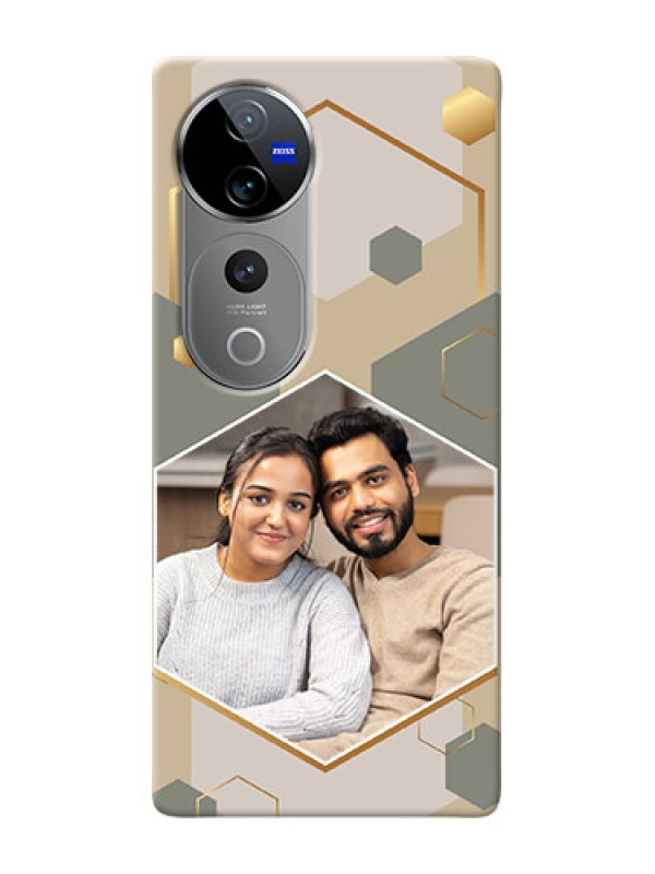 Custom Vivo V40 Pro 5G Photo Printing on Case with Stylish Hexagon Pattern Design