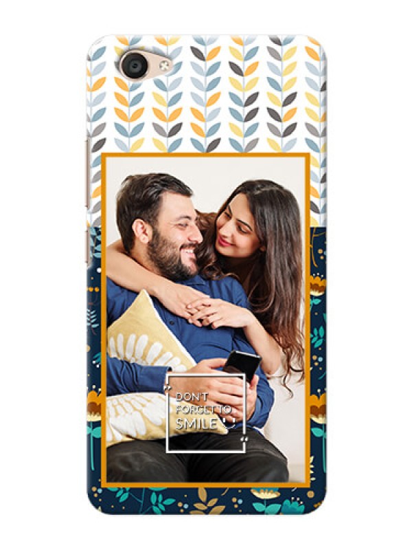 Custom Vivo V5 Plus seamless and floral pattern design with smile quote Design