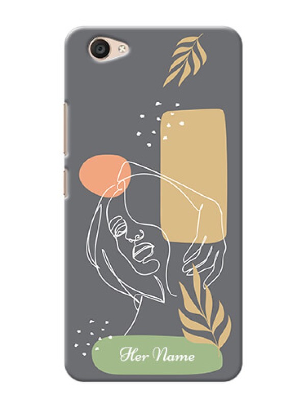 Custom Vivo V5 Plus Phone Back Covers: Gazing Woman line art Design