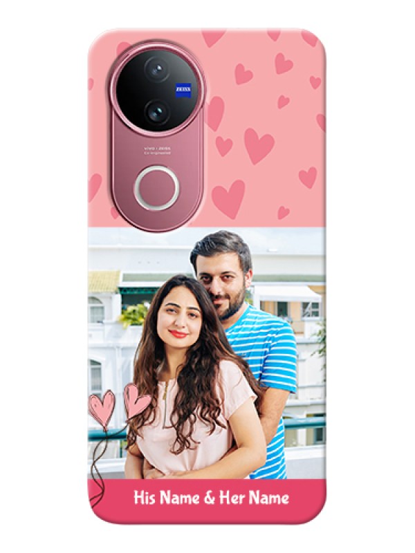 Custom Vivo V50 Custom Hard Phone Case - Love Design Peach Color