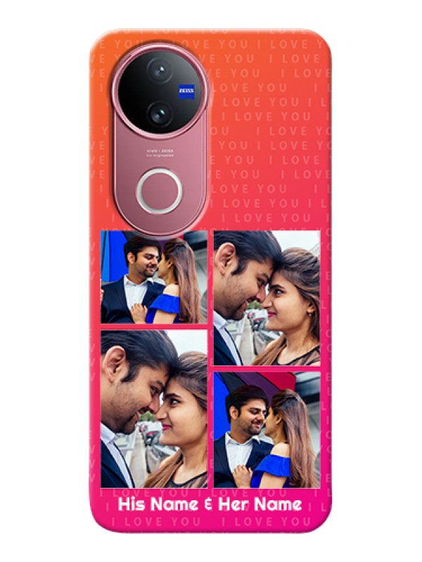 Custom Vivo V50 Custom Hard Phone Case - I Love You Pink Design