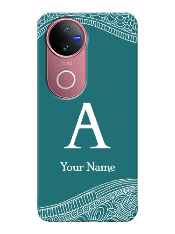 Custom Vivo V50e 5G Custom Hard Phone Case - Line Art Pattern With Custom Name Design