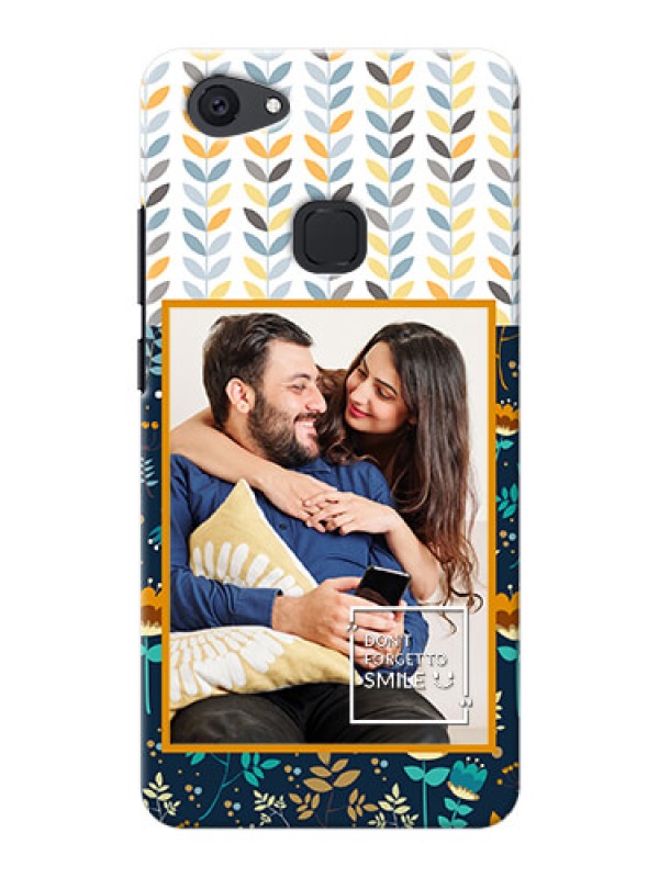 Custom Vivo V7 Plus seamless and floral pattern design with smile quote Design