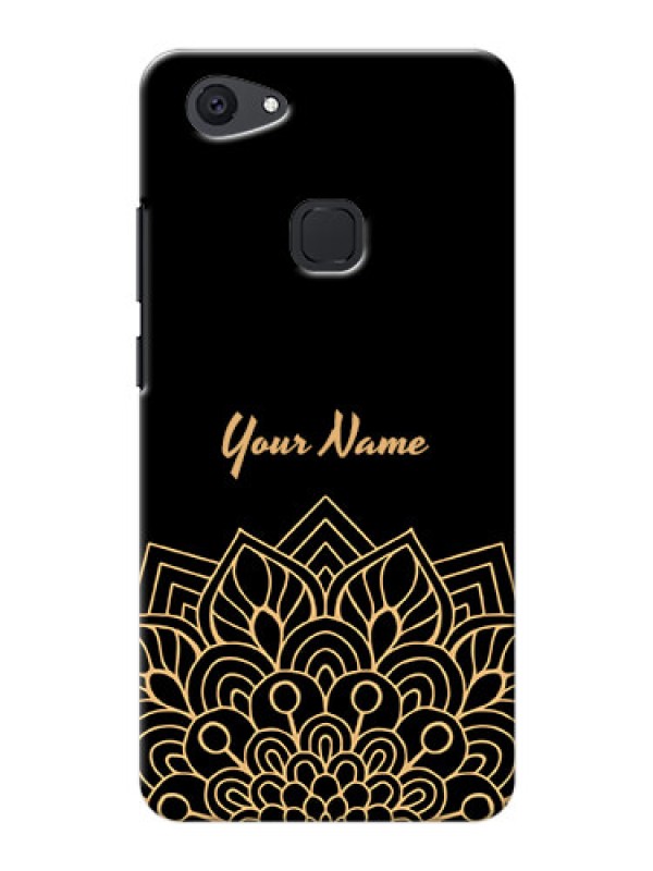 Custom Vivo V7 Plus Back Covers: Golden mandala Design