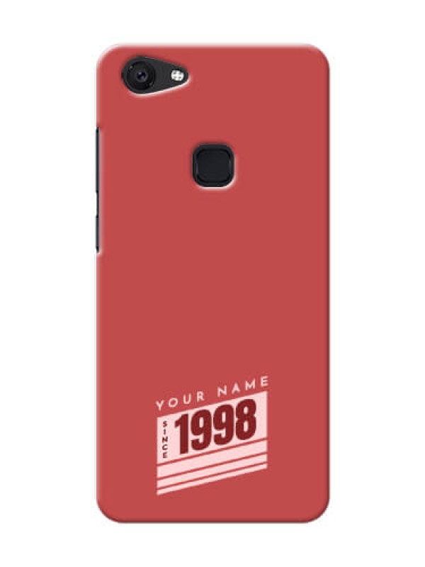 Custom Vivo V7 Phone Back Covers: Red custom year of birth Design