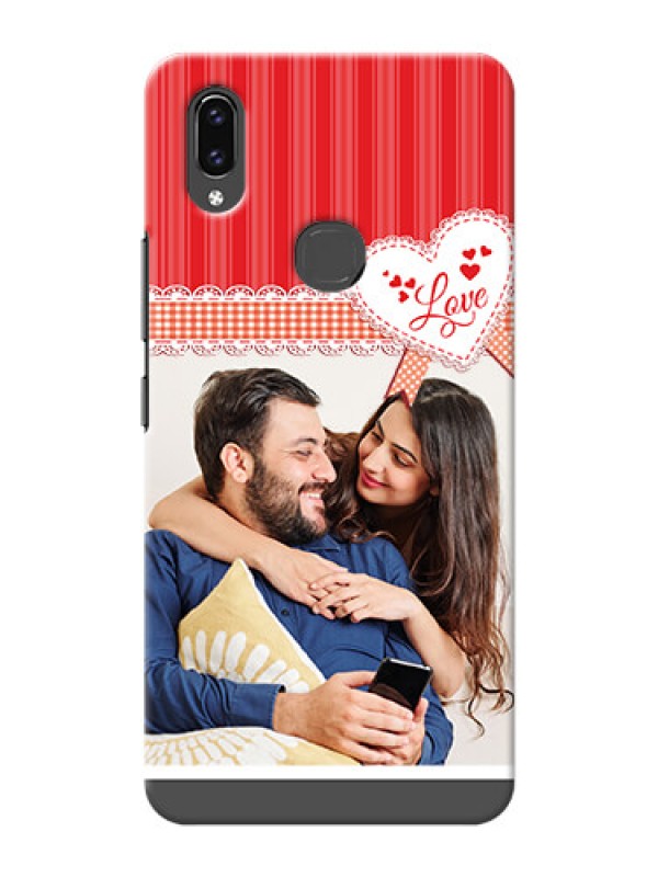 Custom Vivo V9 Pro phone cases online: Red Love Pattern Design
