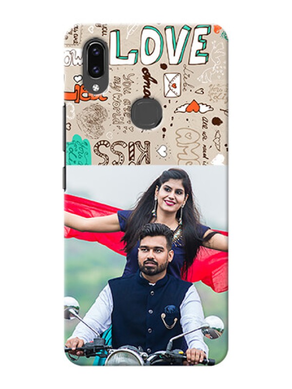 Custom Vivo V9 Pro Personalised mobile covers: Love Doodle Pattern 