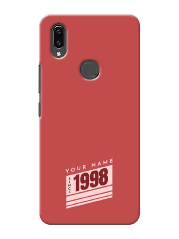 Custom Vivo V9 Youth Phone Back Covers: Red custom year of birth Design