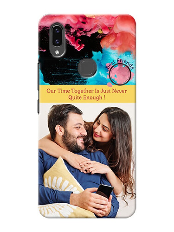 Custom Vivo V9 best friends quote with acrylic painting Design