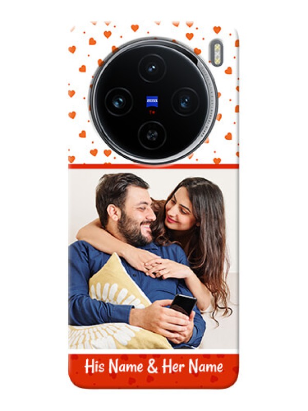 Custom Vivo X100 5G Phone Back Covers: Orange Love Symbol Design