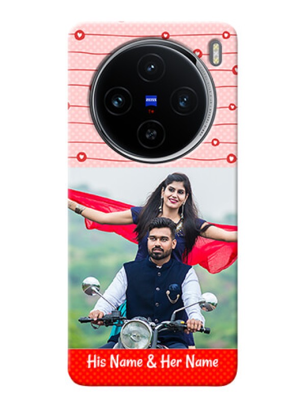 Custom Vivo X100 5G Custom Phone Cases: Red Pattern Case Design