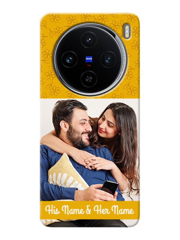 Custom Vivo X100 5G mobile phone covers: Yellow Floral Design