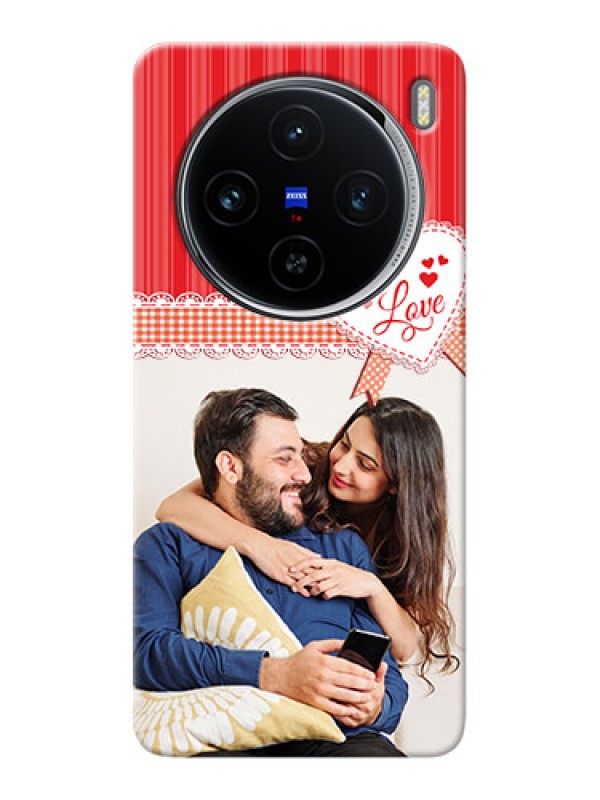 Custom Vivo X100 5G phone cases online: Red Love Pattern Design