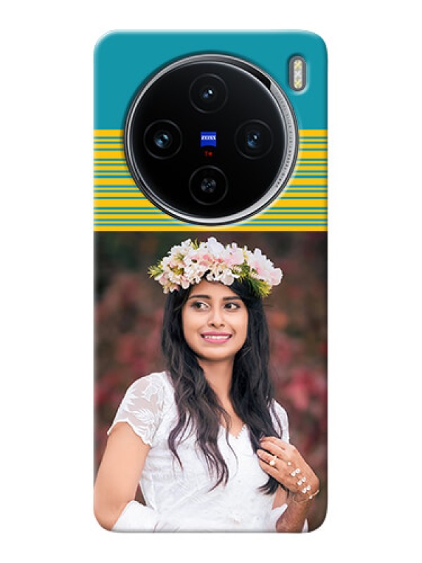 Custom Vivo X100 5G personalized phone covers: Yellow & Blue Design