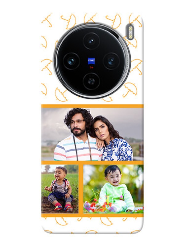 Custom Vivo X100 5G Personalised Phone Cases: Yellow Pattern Design