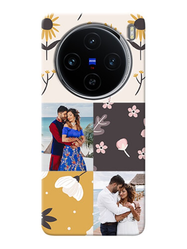 Custom Vivo X100 5G phone cases online: 3 Images with Floral Design