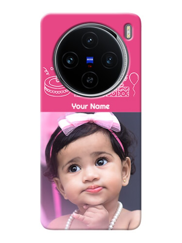 Custom Vivo X100 5G Custom Mobile Cover with Birthday Line Art Design