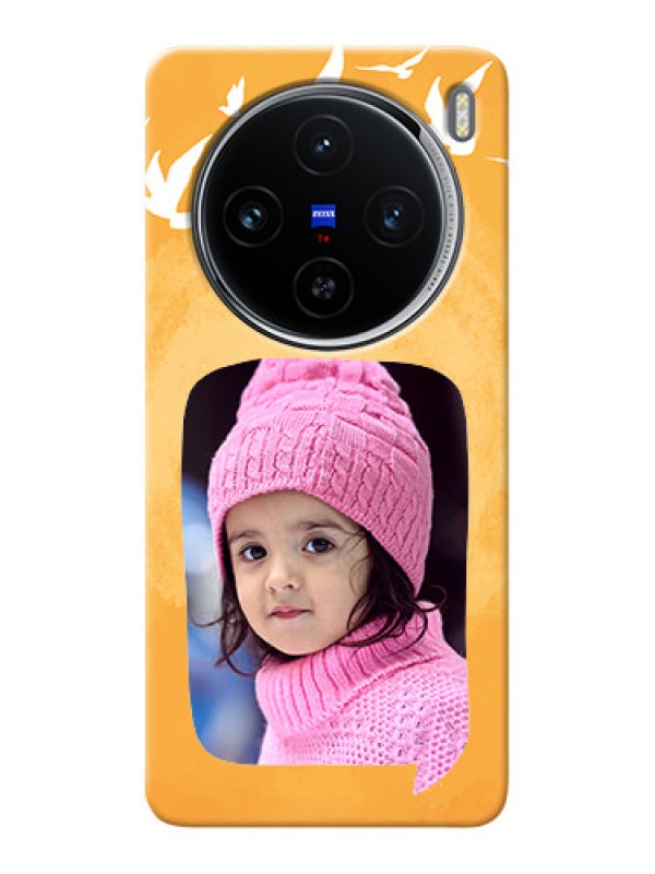 Custom Vivo X100 5G Phone Covers: Water Color Design with Bird Icons