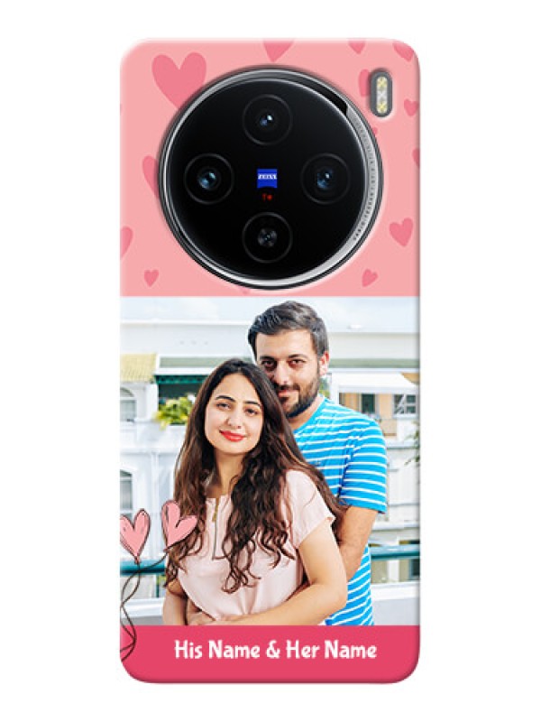 Custom Vivo X100 5G phone back covers: Love Design Peach Color