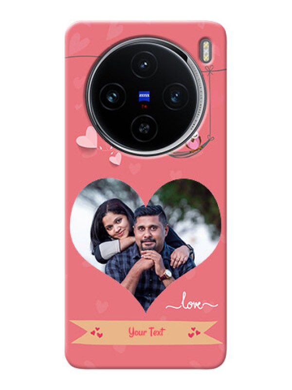 Custom Vivo X100 5G custom phone covers: Peach Color Love Design