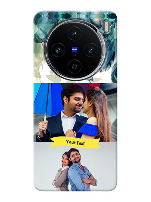 Custom Vivo X100 5G Phone Cases: Image with Boho Peacock Feather Design