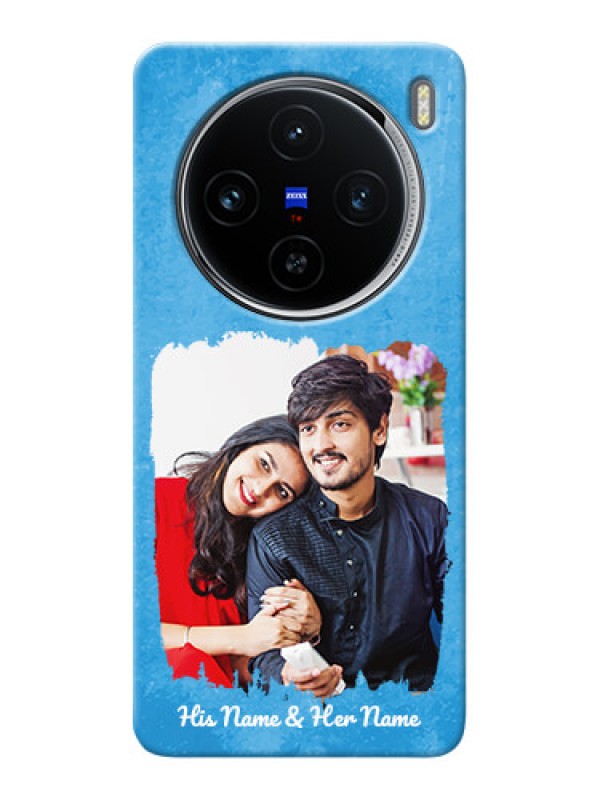 Custom Vivo X100 5G custom mobile cases: Blue Color Vintage Design