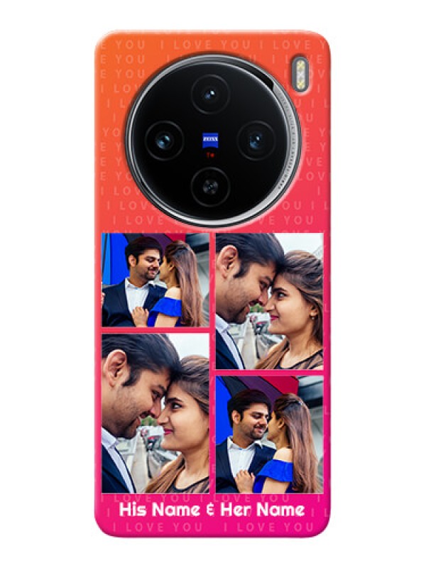 Custom Vivo X100 5G custom back covers: I Love You Pink Design
