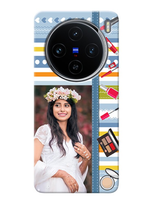 Custom Vivo X100 5G Personalized Mobile Cases: Makeup Icons Design