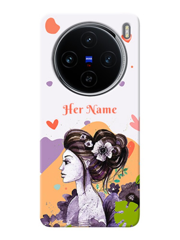 Custom Vivo X100 5G Personalized Phone Case with Woman And Nature Design
