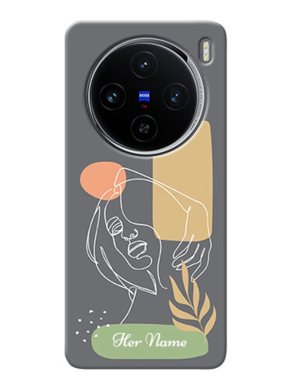 Custom Vivo X100 5G Custom Phone Case with Gazing Woman line art Design