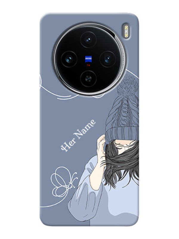 Custom Vivo X100 5G Custom Mobile Case with Girl in winter outfit Design