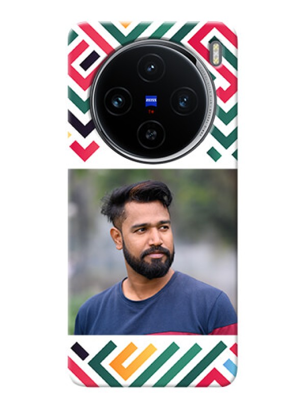 Custom Vivo X100 5G Personalized Phone Case with Colorful Maze Pattern Design