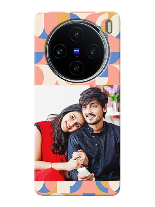 Custom Vivo X100 5G Photo Printing on Case with Semiwithcircle Maze Pattern Design