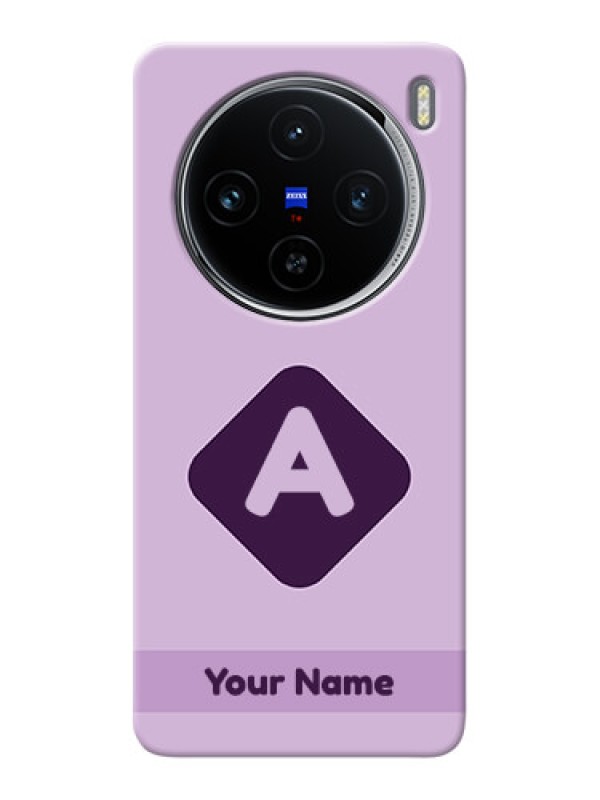 Custom Vivo X100 5G Custom Mobile Case with Custom Letter in curved badge Design