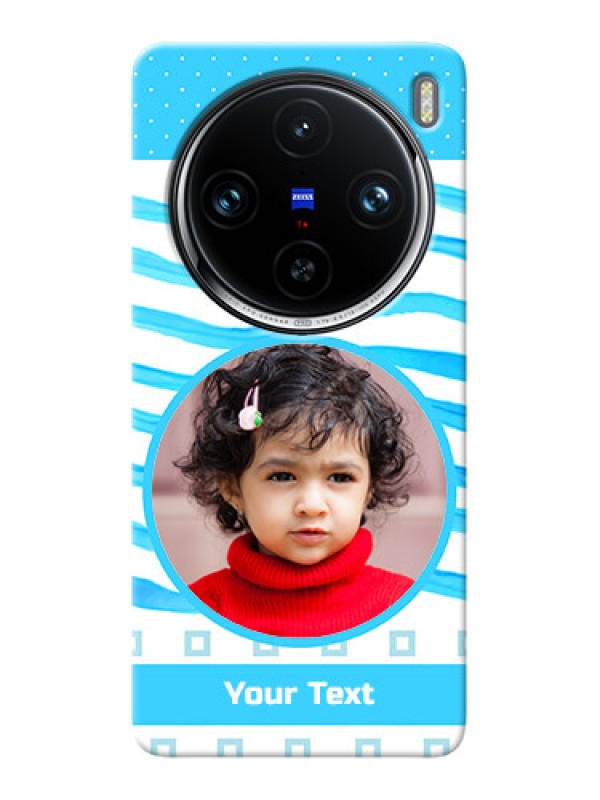 Custom Vivo X100 Pro 5G phone back covers: Simple Blue Case Design