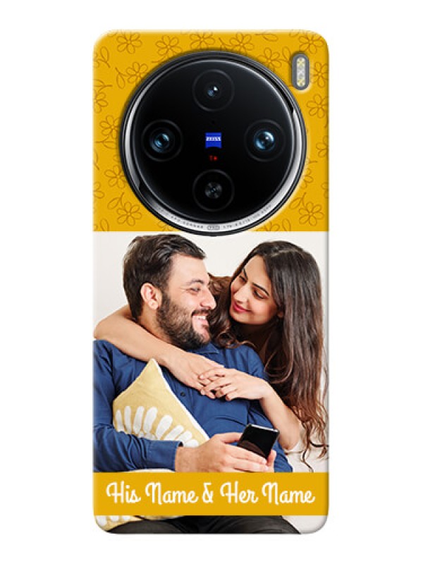 Custom Vivo X100 Pro 5G mobile phone covers: Yellow Floral Design